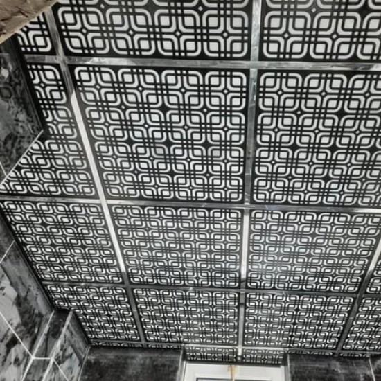 3D Декоративен Таванен Панел Модерна, черно - 60х60см