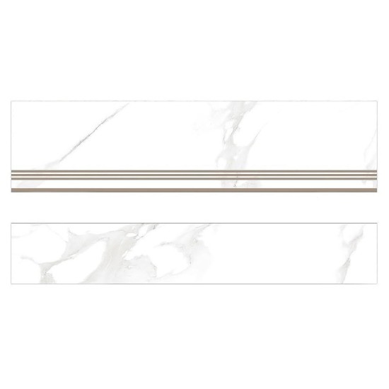 Стъпало 30x120 с чело 17x120 Statuario Eva