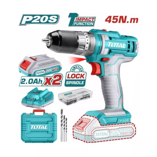 Акум. ударен винтоверт Тотал 20v 2x2A 201452
