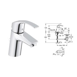Смесител стоящ grohe eurosmrt-n s 33265002