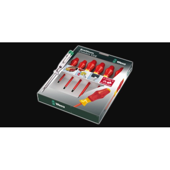Отвертки е л. алуминиев комплект вера 1000v 1160i/7 ph + фазомер