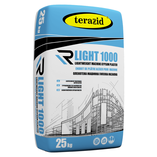 Теразид R-light 1000 Олекотена гипсова машинна мазилка.