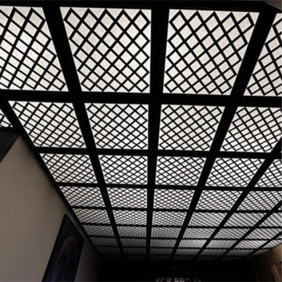 3D Декоративен Таванен Панел Сакария, черно - 60х60см